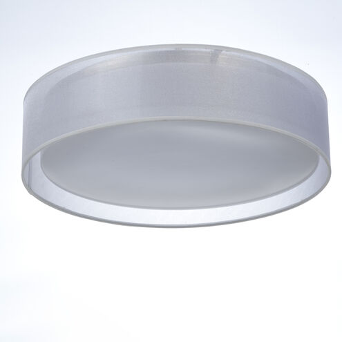 Prime LED 16 inch Flush Mount Ceiling Light in White Organza
