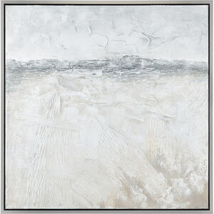 Toal Dunes Ivory with Gray and Silver Framed Wall Art