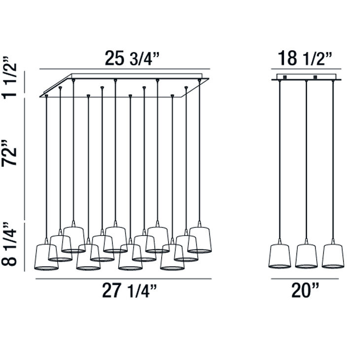 Borto LED 20 inch Grey Chandelier Ceiling Light