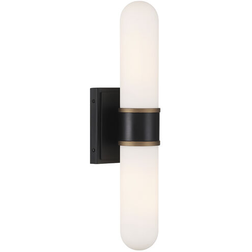 Capsule Wall Sconce Wall Light in Matte Black and Textured Gold