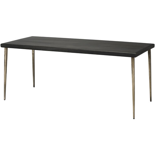 Farmhouse 72 X 30 inch Dark Wood & Antique Silver Legs Dining Table