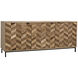 Herringbone 76.5 X 20 inch Dark Walnut with Washed Walnut and Matte Black Sideboard