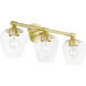 Willow 3 Light 23 inch Satin Brass Vanity Sconce Wall Light