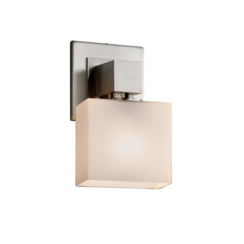 Fusion Wall Sconce Wall Light in 700 Lm LED, Brushed Nickel, Rectangle, Opal Fusion