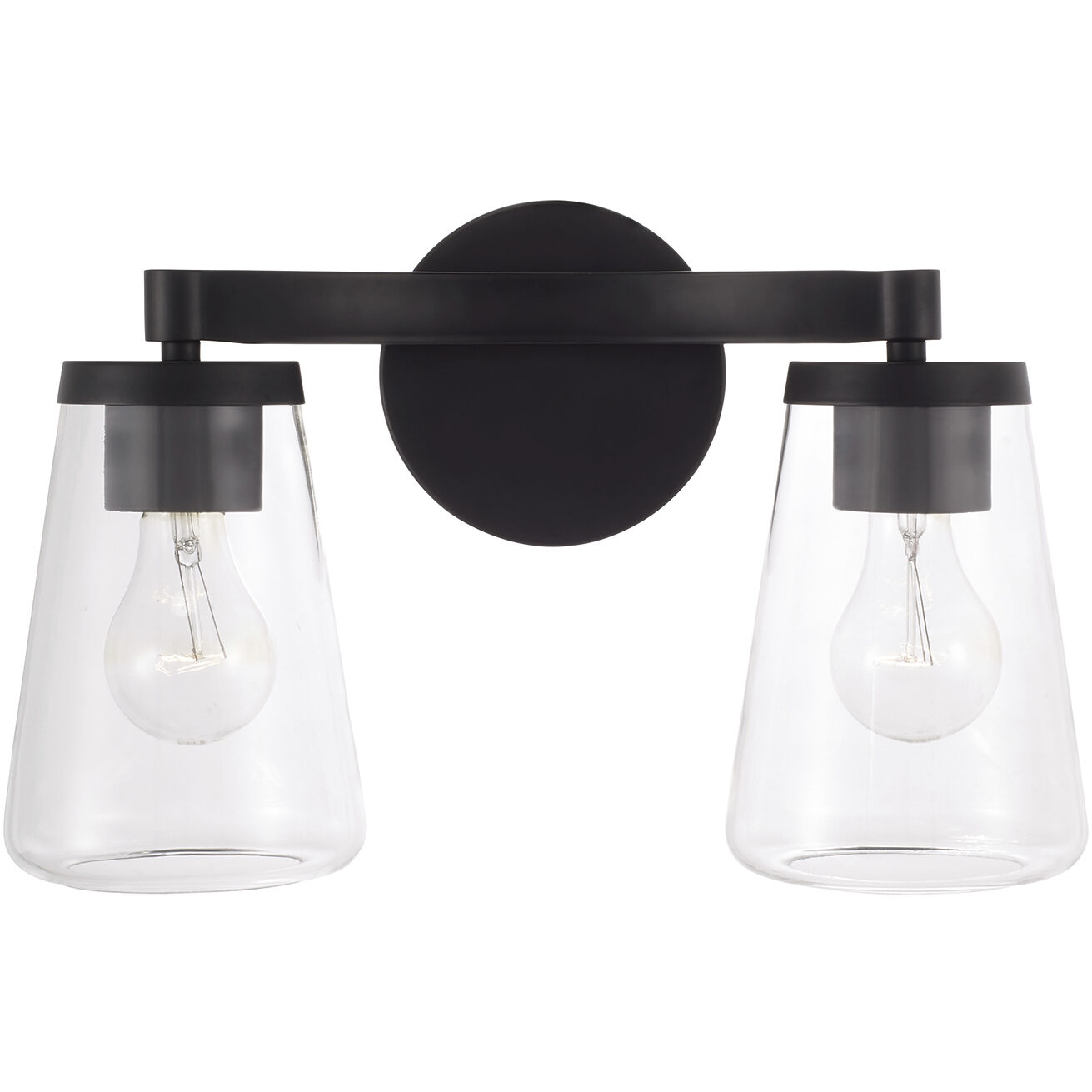 Aaron 2 Light 15 inch Matte Black Vanity Light Wall Light