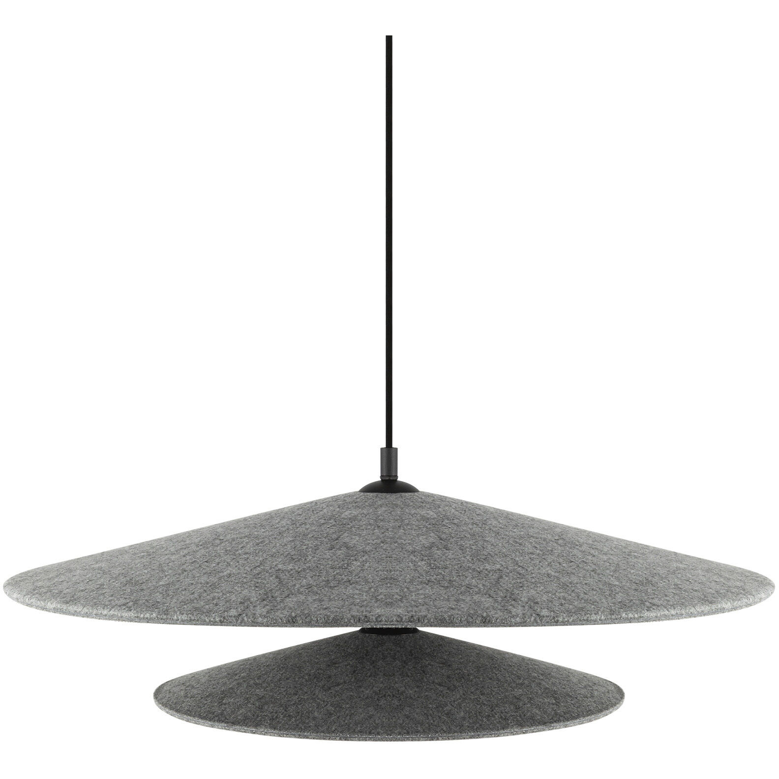 Cruz Pendant Ceiling Light in Felt - Gray, Felt Shade