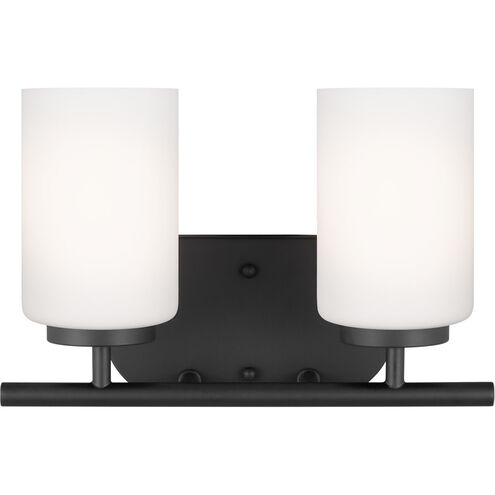 Oslo 2 Light 12.5 inch Midnight Black Wall Bath Fixture Wall Light