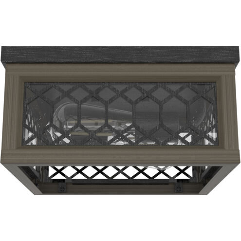 Chevron 2 Light Rustic Iron Flush Mount Ceiling Light