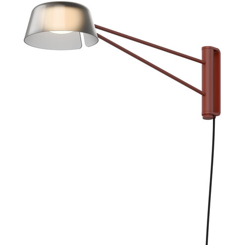 Ray 6.25 inch 9 watt Oxide Red and Smoked Etched Wall Lamp Wall Light