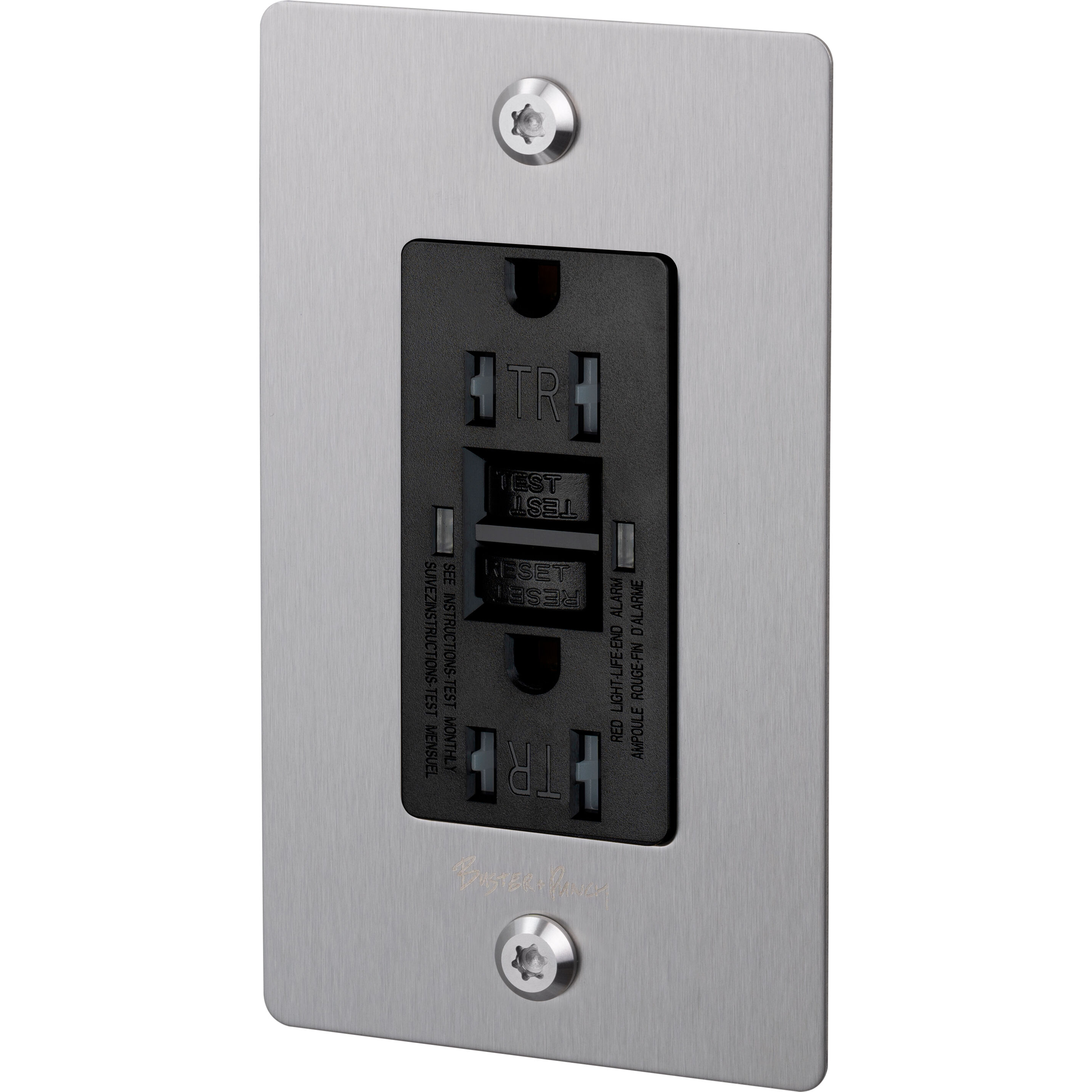 1G Duplex 125 Steel Outlet, GFCI