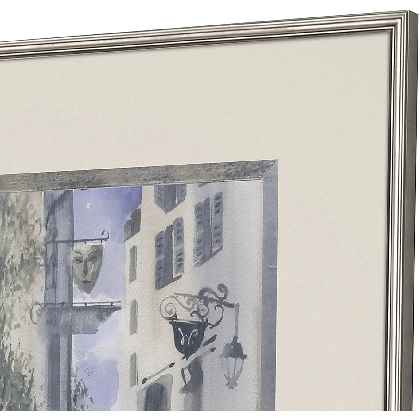 La Ville Multi and Blue and Neutral and Brown Framed Art, The Studio