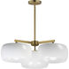 Glazed 3 Light 26 inch White and Natural Aged Brass Chandelier Ceiling Light