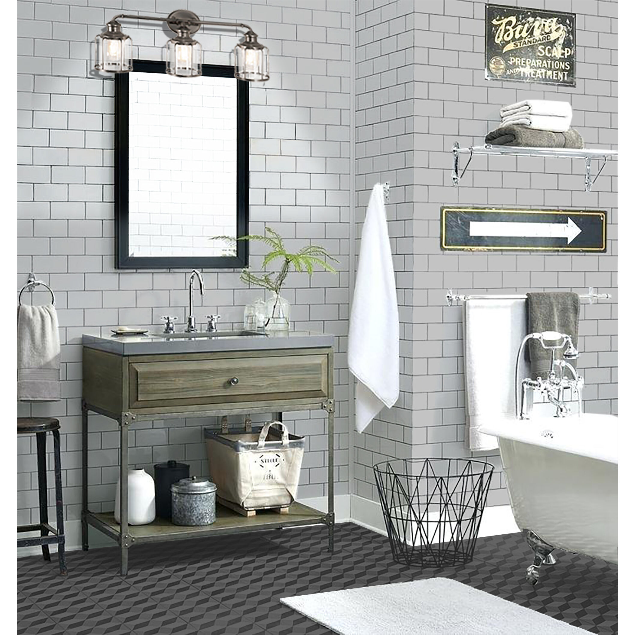 Anson 3 Light 24 inch Satin Copper Bronze Bath Bar Wall Light