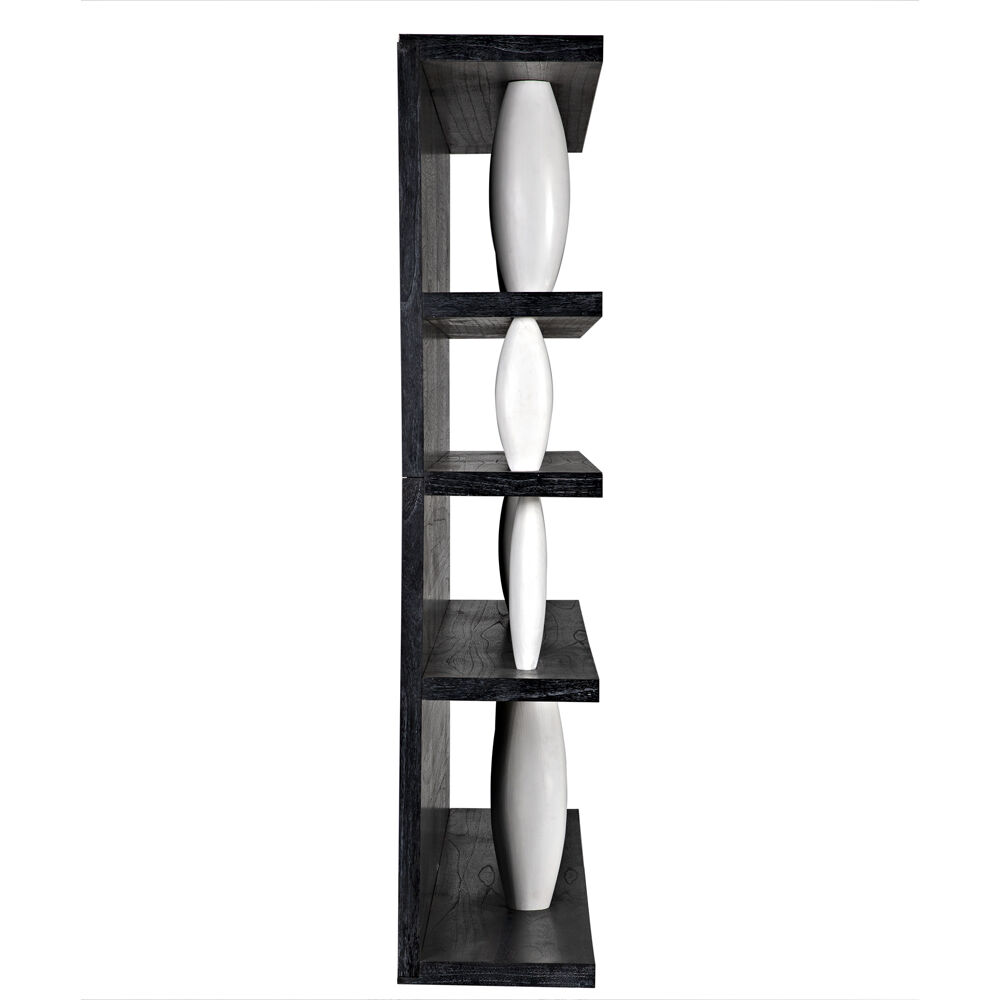 Dorian 78 X 77 X 16 inch Cinder Black with White Wash Shelving
