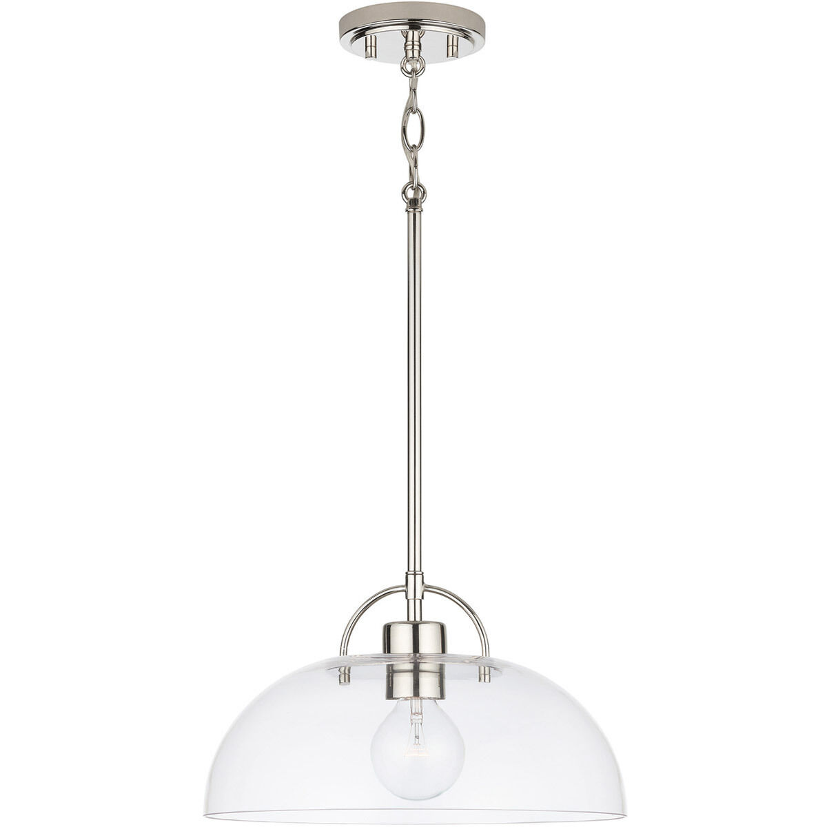 Elijah 1 Light 14 inch Polished Nickel Pendant Ceiling Light