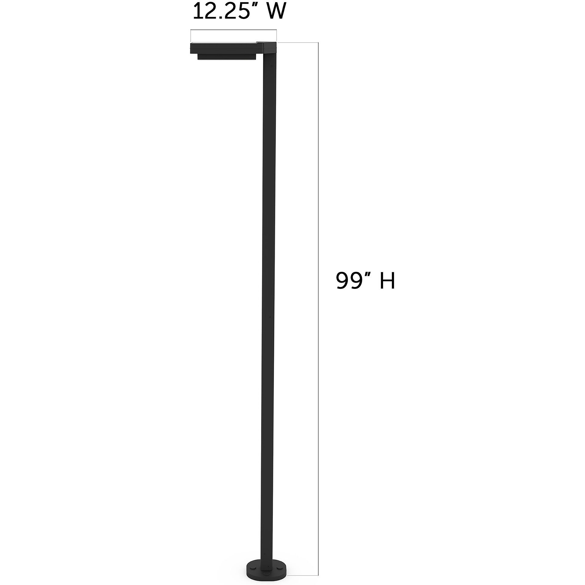 Contemporary Square 1 Light 99 inch Black Post Light, Solar
