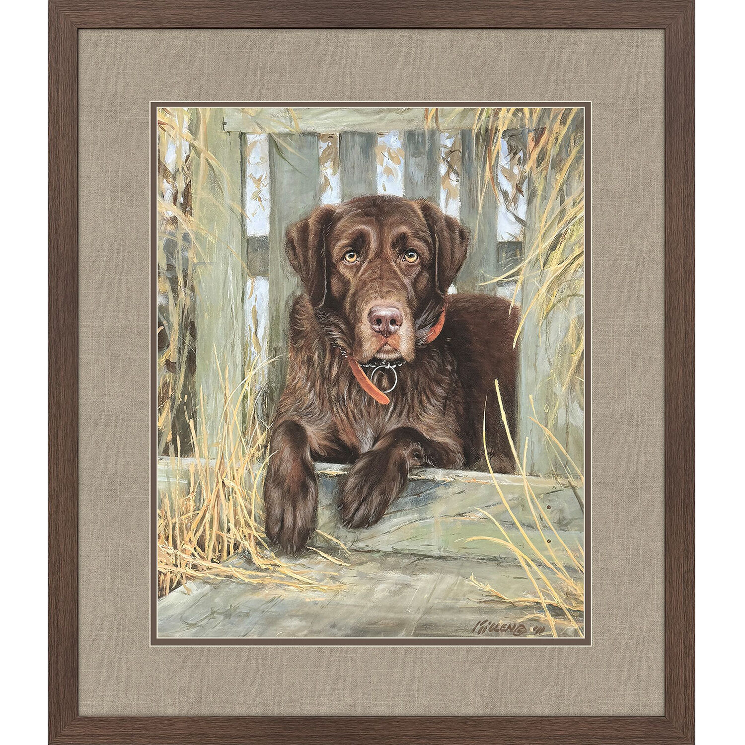 Bud Brown and Green and Multi Framed Art