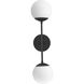 Haas 2 Light 5.87 inch Matte Black Wall Bracket Wall Light, Design Series
