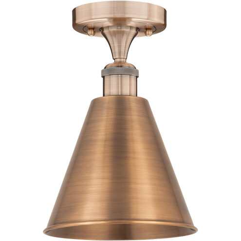 Ballston Cone 1 Light 8 inch Antique Copper Semi-Flush Mount Ceiling Light