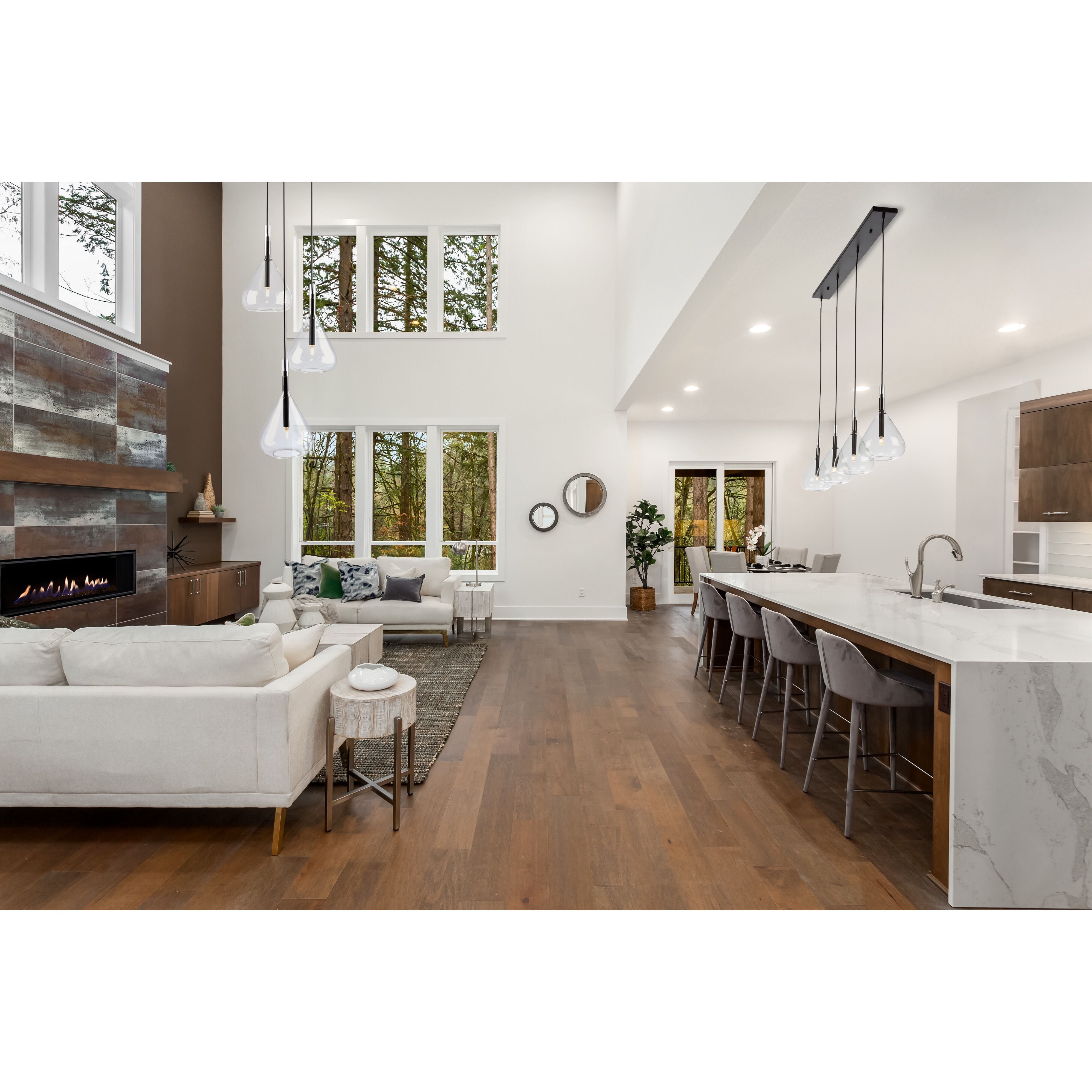 Conic 4 Light 47.2 inch Black Island Light Ceiling Light