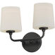 Bristol 2 Light 13.25 inch Black Wall Sconce Wall Light
