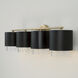 Weller 4 Light 33.5 inch Matte Brass and Black Vanity Light Wall Light