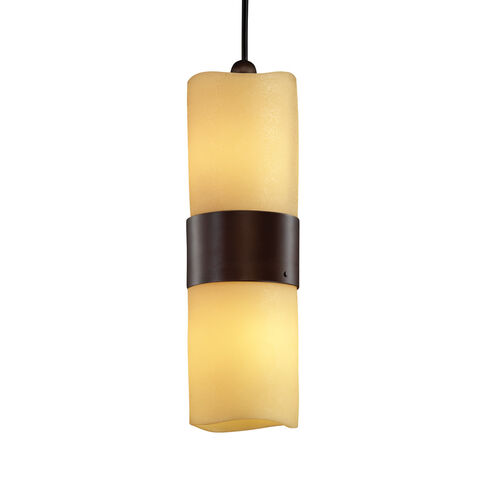 CandleAria 2 Light 4 inch Dark Bronze Pendant Ceiling Light in 1400 Lm LED, Amber (CandleAria), Cylinder with Flat Rim