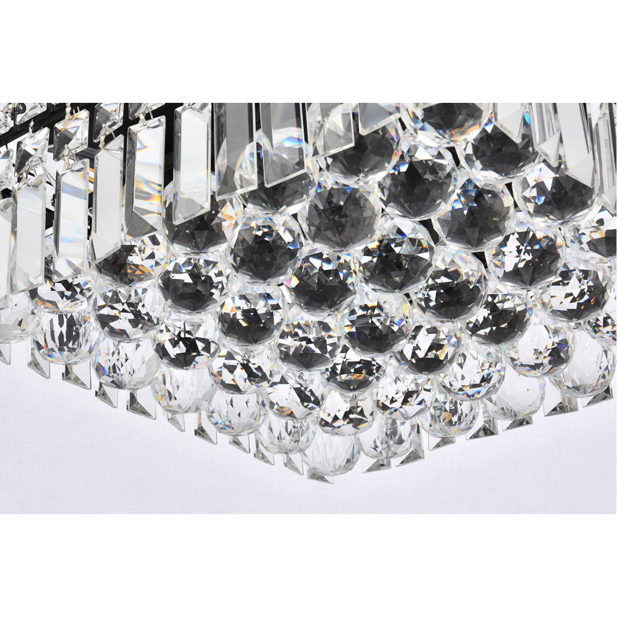 Maxime 5 Light 14 inch Black and Clear Flush Mount Ceiling Light in Royal Cut