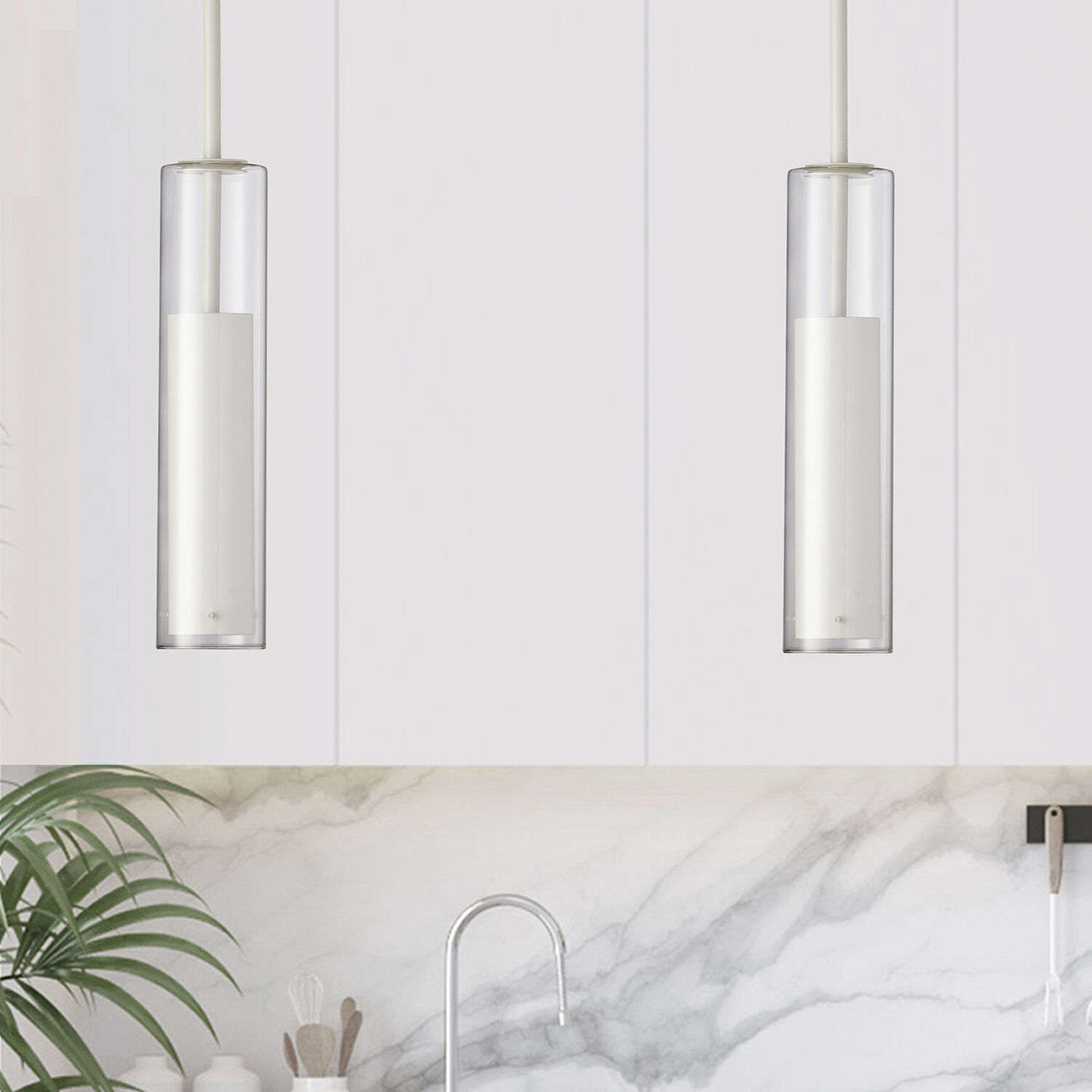 Luna LED 2.5 inch White Pendant Ceiling Light