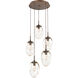 Meteo LED LED Burnished Bronze Chandelier Ceiling Light, Round Multi-Pendant
