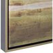 Hazy Lake White and Gray and Green and Brown Framed Landscape Art