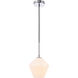 Gene 1 Light 7.9 inch Chrome Pendant Ceiling Light