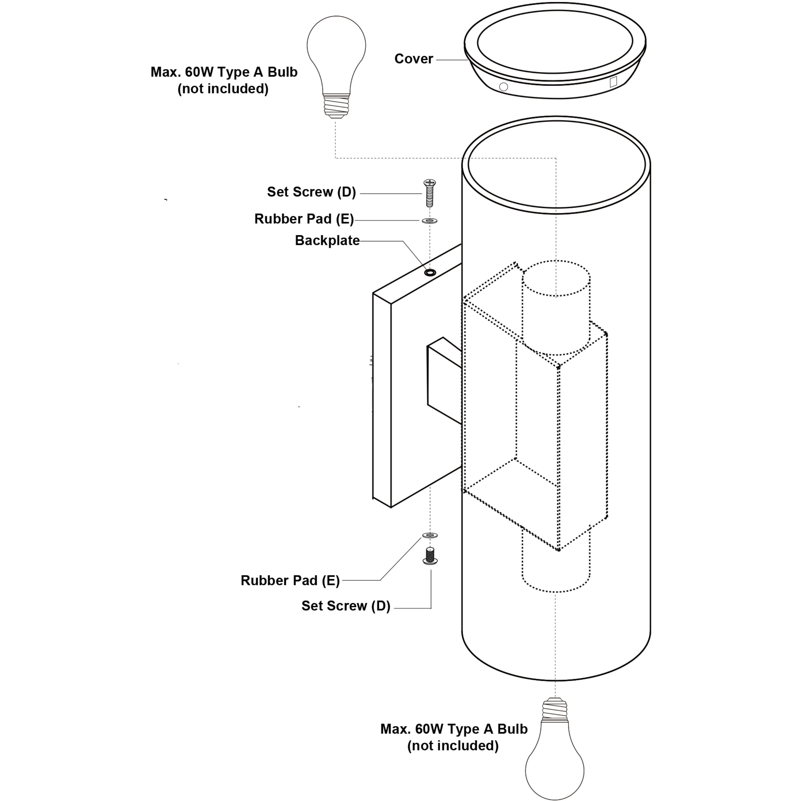Chiasso LED 20 inch Textured Black Outdoor Wall