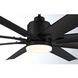 Modern 72 inch Matte Black Outdoor Ceiling Fan