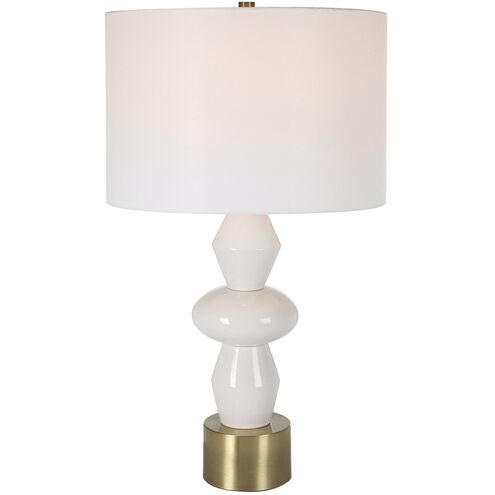 Architect 29.25 inch 150 watt Ivory Gloss Glaze and Antique Brushed Brass Table Lamp Portable Light