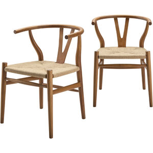 Linxia Top: Wheat; Base: Brown Dining Chair