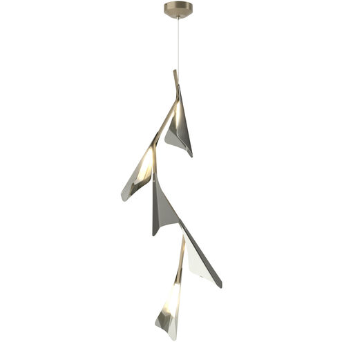 Plume LED 15.1 inch Soft Gold and Sterling Pendant Ceiling Light in Soft Gold/Sterling