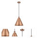 Ballston Cone 1 Light 16 inch Antique Copper Mini Pendant Ceiling Light
