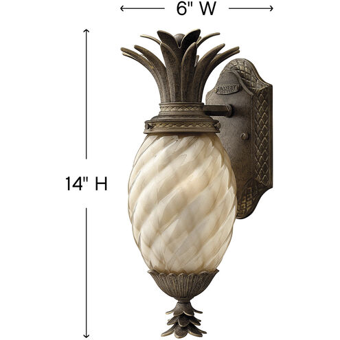 Plantation LED 14 inch Pearl Bronze Outdoor Wall Mount Lantern