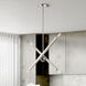 Monaco 4 Light 28 inch Brushed Nickel with Black Chrome Finish Accent Linear Chandelier Ceiling Light