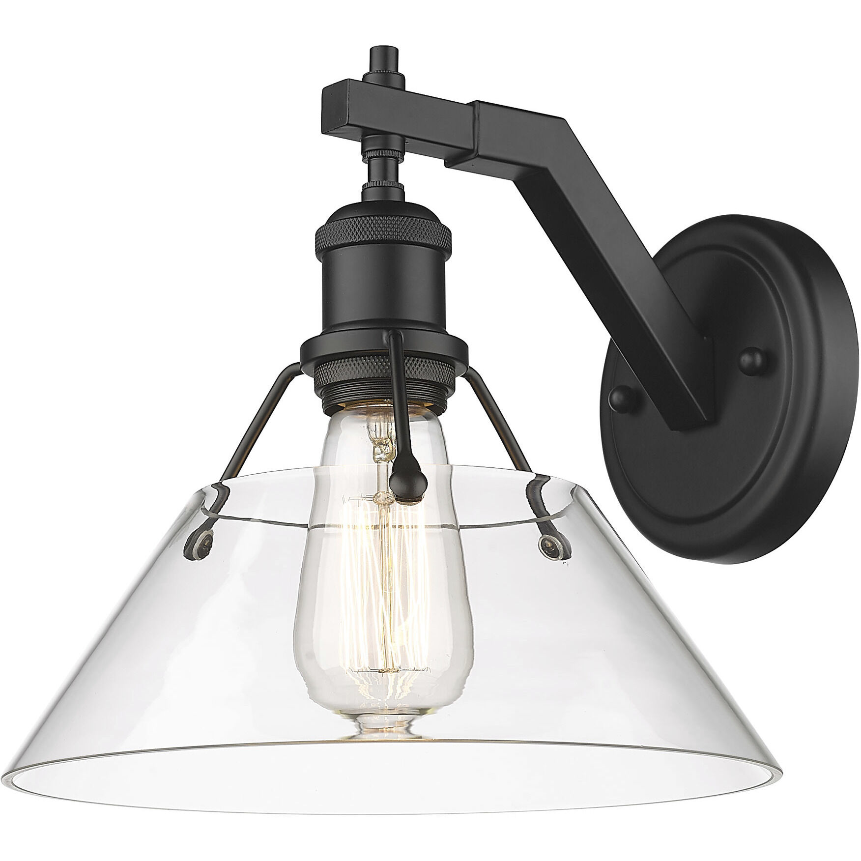 Yep Orwell 1 Light 10 inch Matte Black Wall Sconce Wall Light in Clear Glass