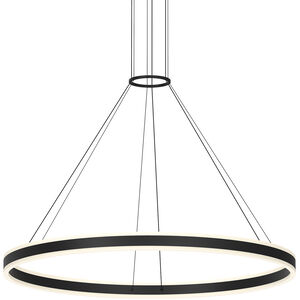Double Corona LED 47.25 inch Satin Black Pendant Ceiling Light