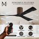 Atlas Irene-3H 42 inch Walnut with Matte Black Blades Ceiling Mount Paddle Fan, Flush Mounted
