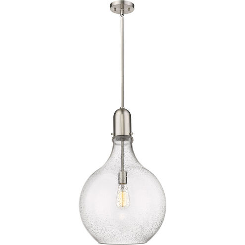 Amherst LED 15.75 inch Brushed Satin Nickel Pendant Ceiling Light in Seedy Glass