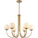 Caroline 6 Light 32 inch Brushed Gold Chandelier Ceiling Light