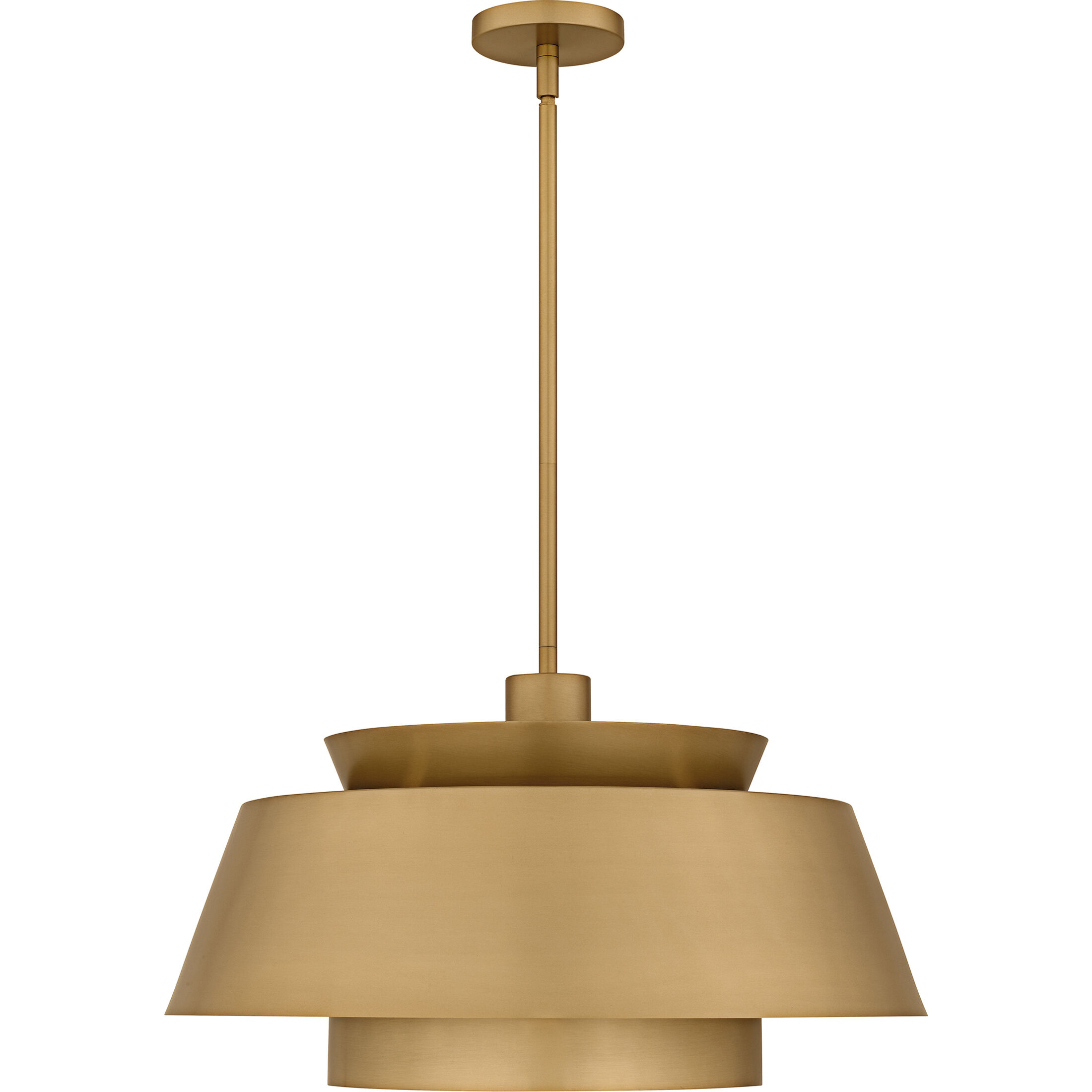 Lumi 3 Light 24 inch Brushed Weathered Brass Pendant Ceiling Light, Large