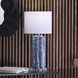 Small 23 inch 100.00 watt Reactive Blue Glaze Table Lamp Portable Light, Small