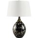 Flynn 28 inch 150 watt Black/Silver Marbled Reactive and Polished Nickel Table Lamp Portable Light