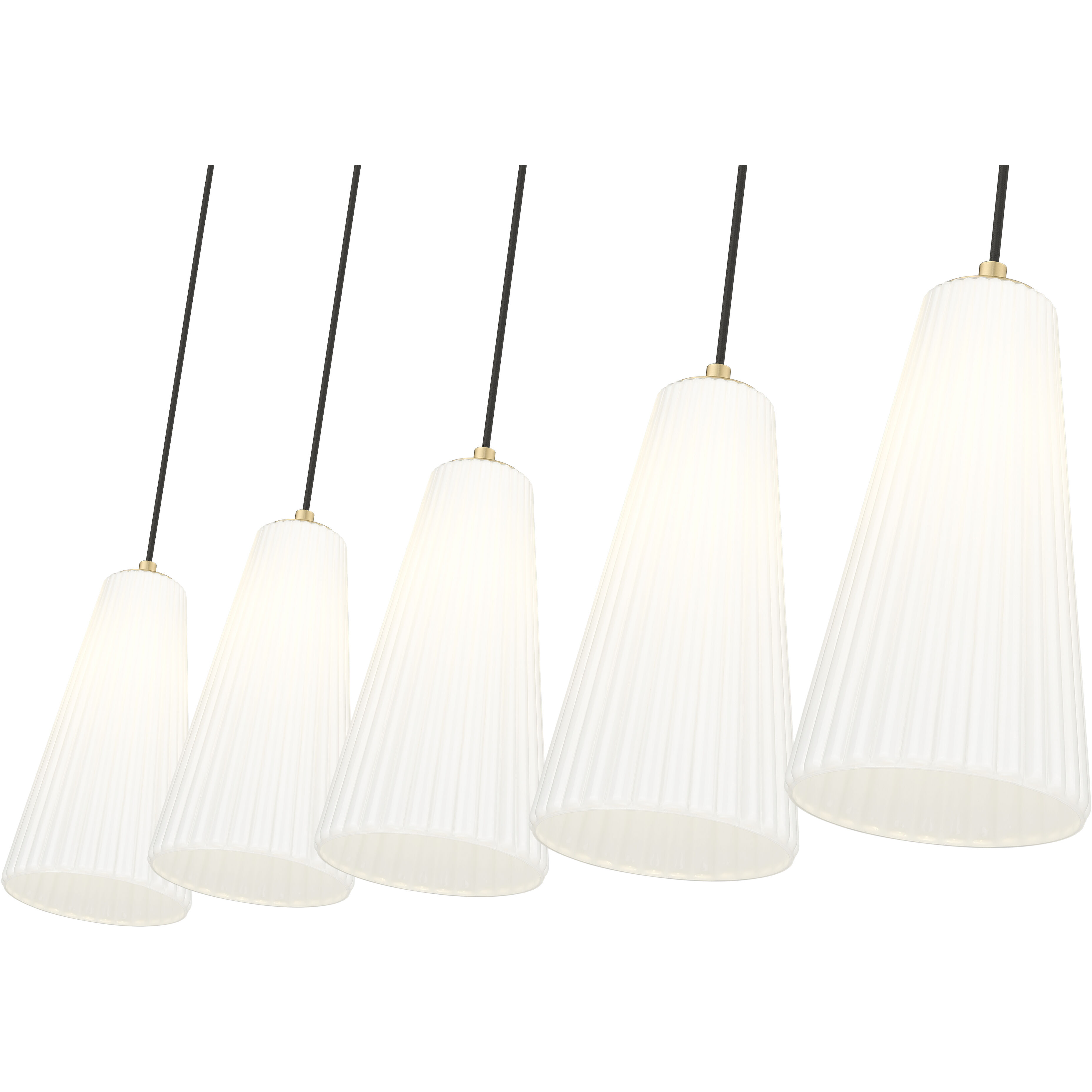 Farrell 5 Light 42 inch Modern Gold Linear Chandelier Ceiling Light