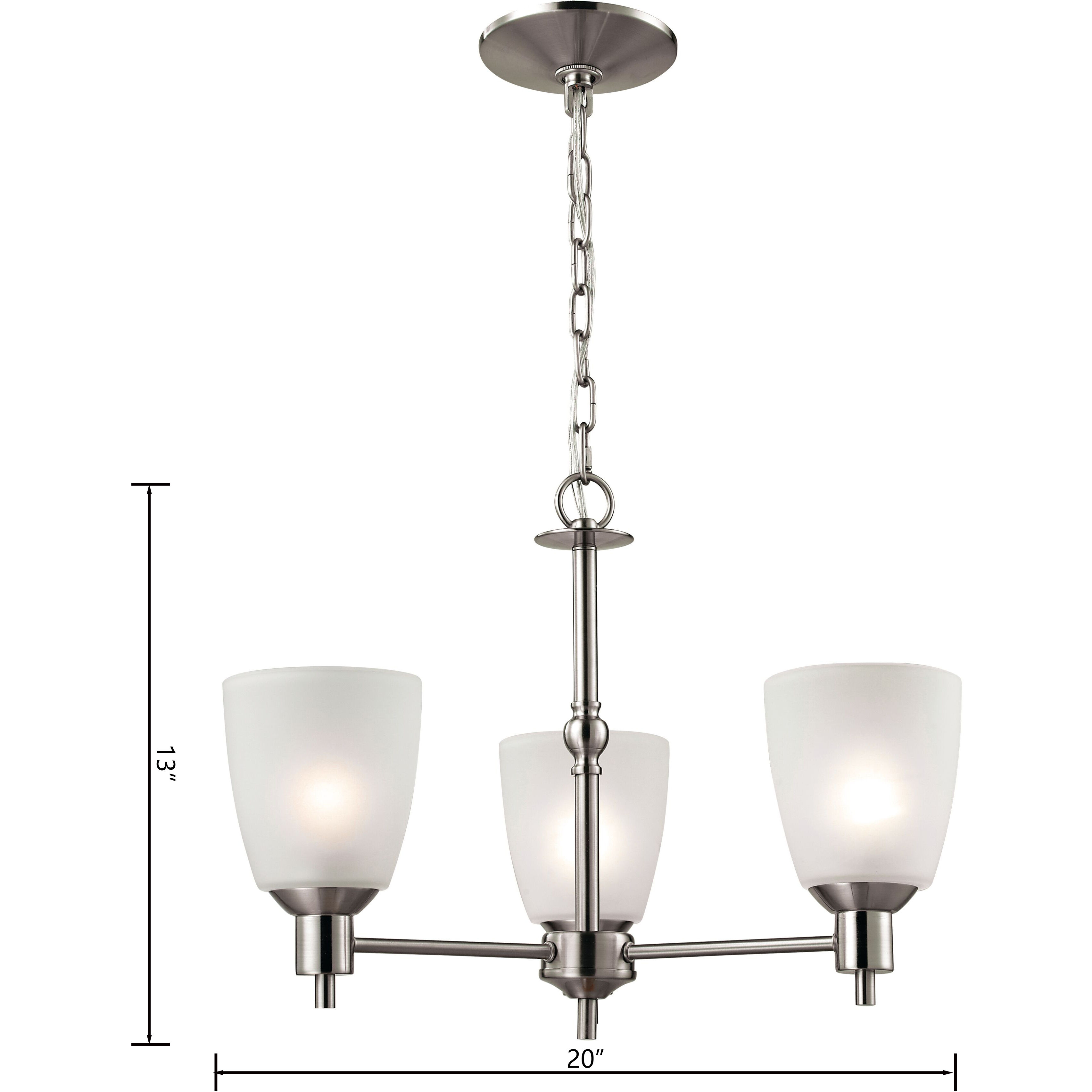 Jackson 3 Light 20 inch Brushed Nickel Chandelier Ceiling Light